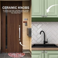 FURNISHFUL FINESSE Kerámia Fogantyú Szett 4db Zöld-Arany Boho Konyha Szekrény 7