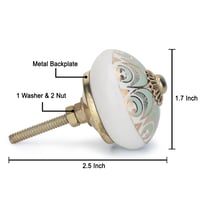 Sada keramických úchytiek FURNISHFUL FINESSE 4 ks, zeleno-zlatá, boho štýl na kuchynskú linku 2