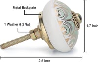 FURNISHFUL FINESSE Kerámia Fogantyú Szett 4db Zöld-Arany Boho Konyha Szekrény 2