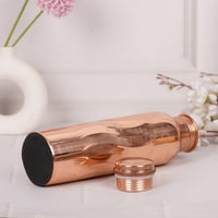FURNISHFUL FINESSE Medená fľaša na vodu 950 ml, čistá prírodná medená fľaša na cestovanie, do fitka, na turistiku, jogu, meditáciu, ajurvédu 4