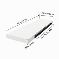 Raft de perete suspendat FURNITABLE, lemn, 23,5 x 80 x 4 cm, maro vintage, pentru rame foto, raft de cărți, sufragerie, bucătărie, decor birou 3