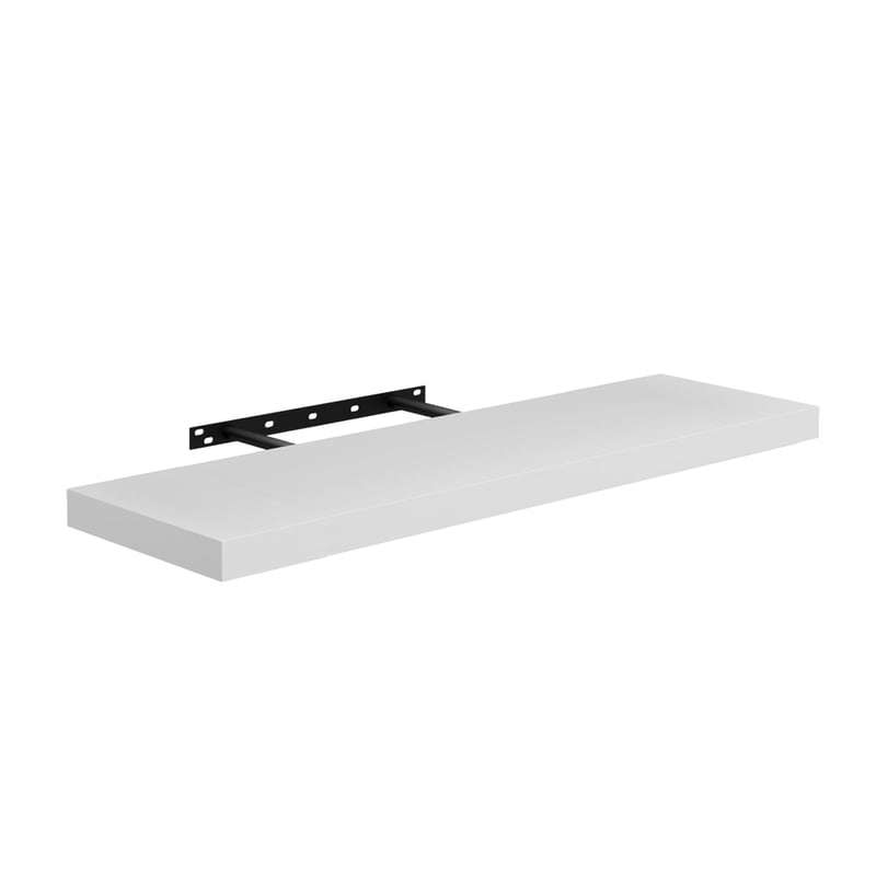 Raft de perete suspendat FURNITABLE, lemn, 23,5 x 80 x 4 cm, maro vintage, pentru rame foto, raft de cărți, sufragerie, bucătărie, decor birou