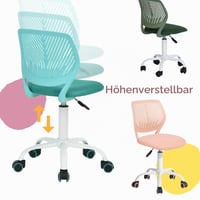 Farebná otočná stolička FurnitureR do detskej izby a domácej pracovne, moderná výškovo nastaviteľná počítačová stolička bez opierok na ruky 8