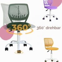 Farebná otočná stolička FurnitureR do detskej izby a domácej pracovne, moderná výškovo nastaviteľná počítačová stolička bez opierok na ruky 9