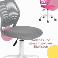Farebná otočná stolička FurnitureR do detskej izby a domácej pracovne, moderná výškovo nastaviteľná počítačová stolička bez opierok na ruky 10