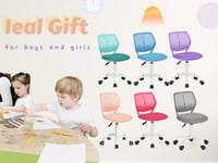 Scaun de birou pentru copii FurnitureR, modern, colorat, pivotant, reglabil pe înălțime, fără cotiere, pentru camera de studiu sau biroul de acasă, gri, 38,5x40x75-87 cm 4