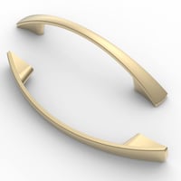 FURNIWARE 10 ks nábytkových úchytiek, rozstup otvorov 96 mm, úchytka na skrinky a zásuvky do kuchyne, brúsená mosadz, 13,5 x 1,4 cm 1