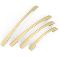 FURNIWARE 10 ks nábytkových úchytiek, rozstup otvorov 96 mm, úchytka na skrinky a zásuvky do kuchyne, brúsená mosadz, 13,5 x 1,4 cm 3