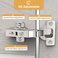 Furniware 10 db Sarokzáró Soft Close Szekrénycsuklop, 110°, Csendes Hidraulikus, Rejtett Konyhai Ajtócsuklop 2