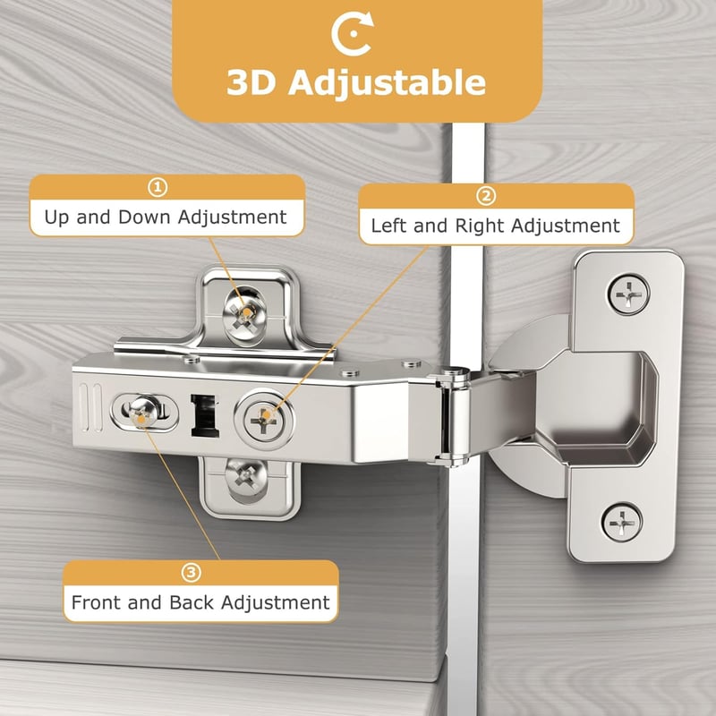 Furniware 10 db Sarokzáró Soft Close Szekrénycsuklop, 110°, Csendes Hidraulikus, Rejtett Konyhai Ajtócsuklop