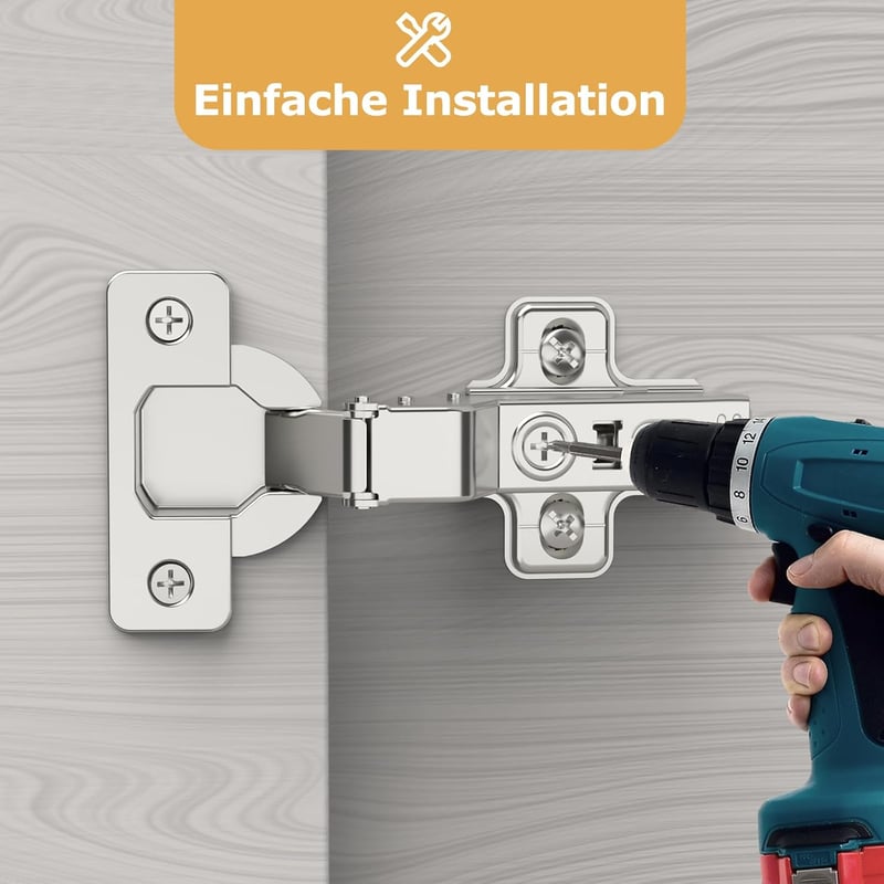 Furniware set 10 balamale pentru dulap cu închidere silențioasă, 110°, tip european ascuns, pentru dulap de bucătărie