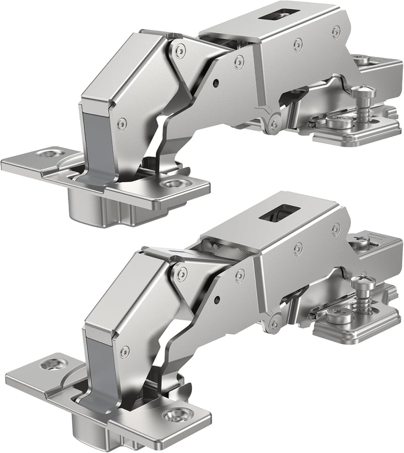 FURNIWARE 2 db 165 fokos lágy csillapítós süllyesztett pánt 52 mm furattávolsággal, 35 mm csésze bútorajtóhoz