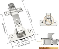 FURNIWARE 2 db 35 mm-es sarokcsukló 135 fokos kihajtható ajtóhoz, görbe csésze pánt sarokmegállítóval konyhaszekrényhez 7