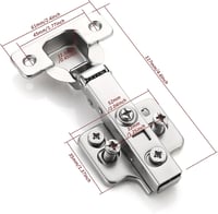 FURNIWARE 2 db hidraulikus rugós konyhaszekrény ajtópánt puha záródással 3D állítás magasság mélység bal-jobb ezüst 2
