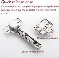 FURNIWARE 2 db hidraulikus rugós konyhaszekrény ajtópánt puha záródással 3D állítás magasság mélység bal-jobb ezüst 4