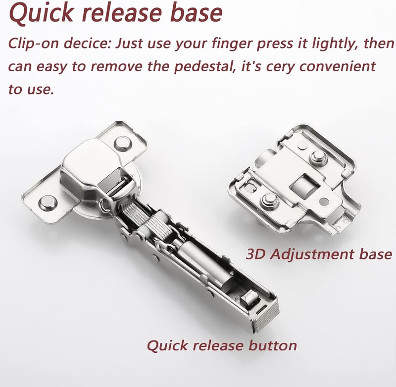 FURNIWARE 2 db hidraulikus rugós konyhaszekrény ajtópánt puha záródással 3D állítás magasság mélység bal-jobb ezüst