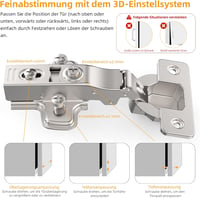 Furniware sarokstop bútorpánt lágyzárral, 110°, 45 mm furattáv - 2 db 5
