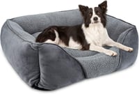 FURTIME Kutyaágy Közepes Kutyáknak, Mosható Puha Kutya Kosár 63x53cm - 63 x 53 x 20 cm, gray 1