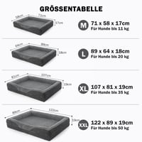 FURTIME Ortopéd Kutyaágy Nagy Kutyáknak, Memory Foam Kutyakosár XXL, Levehető és Mosható, Csúszásmentes, Magas Peremű Kutyakanapé, 122 x 89 x 19 cm 7