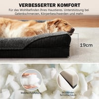 FURTIME Ortopéd Kutyaágy Nagy Kutyáknak, Memory Foam Kutyakosár XXL, Levehető és Mosható, Csúszásmentes, Magas Peremű Kutyakanapé, 122 x 89 x 19 cm 4