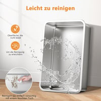 FURTIME Rozsdamentes Acél XXL Macska WC Tálca 30L Nagy Kapacitás Szivárgásmentes Alom Tároló Kanállal 58x37x28cm Ezüst Szürke 7