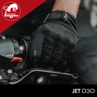 Pánske moto rukavice Furygan Jet D3O – dlaň zo 100 % kože, ochrana D3O, letné, priedušné – čierno-červené, veľkosť L 7