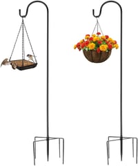 Fuuner Kerti Akasztó Kampó 2db, 120cm Fém Rúd, Kültéri Állvány Lámpáshoz, Növényekhez, Madáretetőhöz, Virágkosárhoz, Esküvői Dekorációhoz 1