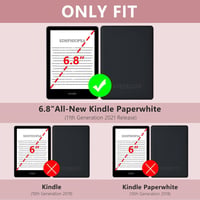 FUWANG Kindle Paperwhite 11. generáció 6.8" bőrtok fekete/rózsaszín auto sleep wake 9
