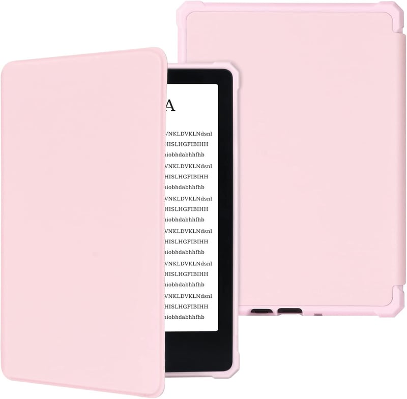 FUWANG Kindle Paperwhite 11. generáció 6.8" bőrtok fekete/rózsaszín auto sleep wake