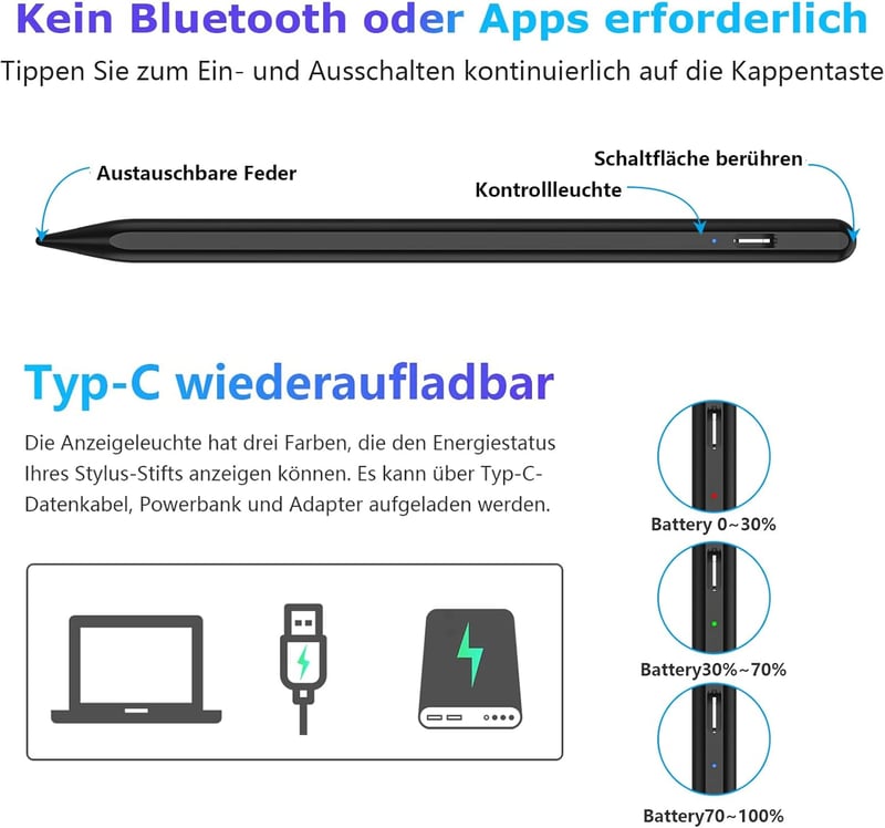 FUWANG Pen A16 iPad stylus toll tenyérelutasítással Pro 11/12.9 Air Mini kompatibilis