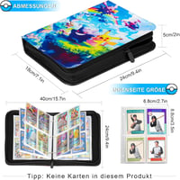 Fuxgaozh Pokémon kártya album 400 zsebből, 50 oldalas gyűjtőmappa vízálló PU 2