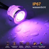 FVTLED 20 db WiFi RGB süllyesztett padlóspotlámpa Alexa kompatibilis 12V DC, 30 mm átmérő, 0.6 W LED 8