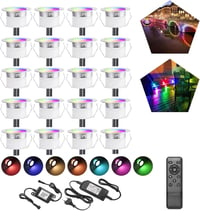 FVTLED 20 db WiFi RGB süllyesztett padlóspotlámpa Alexa kompatibilis 12V DC, 30 mm átmérő, 0.6 W LED 1