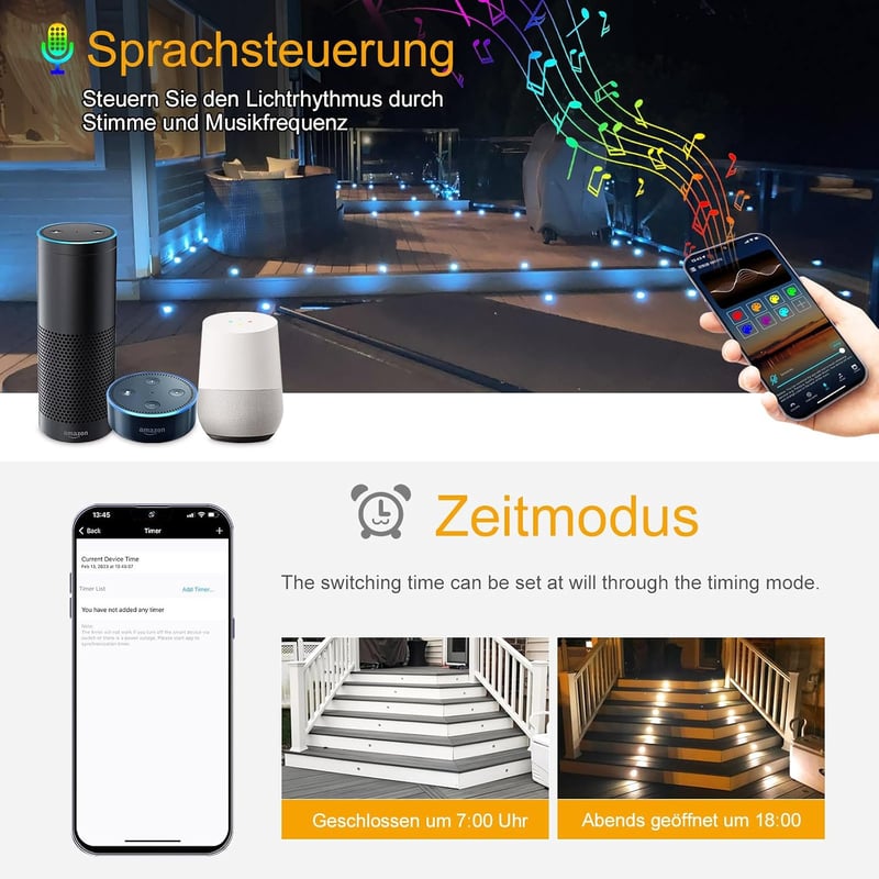 FVTLED 20 db WiFi RGB süllyesztett padlóspotlámpa Alexa kompatibilis 12V DC, 30 mm átmérő, 0.6 W LED