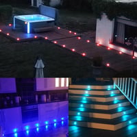 FVTLED 20 db WiFi RGB süllyesztett padlóspotlámpa Alexa kompatibilis 12V DC, 30 mm átmérő, 0.6 W LED 2