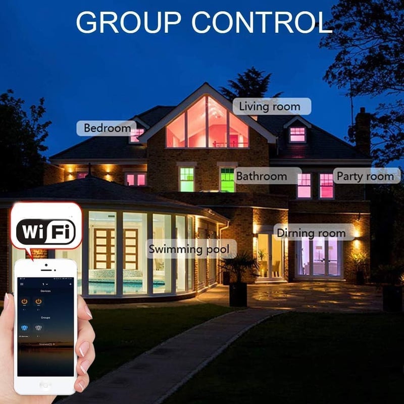 FVTLED 20 db WiFi RGB süllyesztett padlóspotlámpa Alexa kompatibilis 12V DC, 30 mm átmérő, 0.6 W LED
