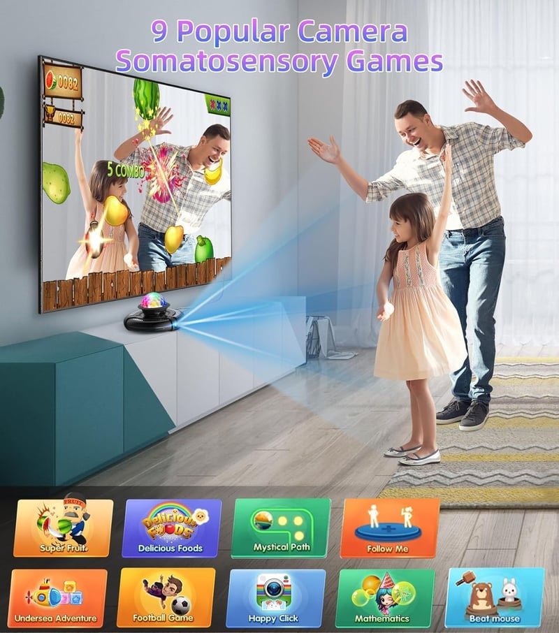 FWFX Elektronikus Tánc Szőnyeg TV-hez - Vezeték Nélküli Dupla Tánc Párna HD Kamerával, Családi Játék Gyerekeknek és Felnőtteknek