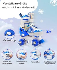FWFX Gyerekek Állítható Világító Görkorcsolya Beltéri Kültéri - M, blue 2