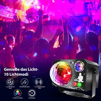 Fwiull 4 u 1 disko kugla DJ party svjetlo sa 65 uzoraka, RGB UV stroboskop, svjetlo za disko s glasovnom kontrolom, USB kabel od 2m, za zabave, Halloween, Božić 4