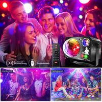 Fwiull 4 u 1 disko kugla DJ party svjetlo sa 65 uzoraka, RGB UV stroboskop, svjetlo za disko s glasovnom kontrolom, USB kabel od 2m, za zabave, Halloween, Božić 5