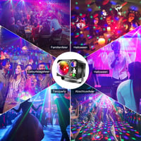 Fwiull 4 u 1 disko kugla DJ party svjetlo sa 65 uzoraka, RGB UV stroboskop, svjetlo za disko s glasovnom kontrolom, USB kabel od 2m, za zabave, Halloween, Božić 8