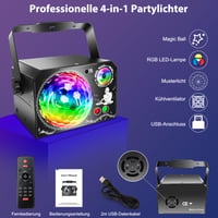 Fwiull 4 u 1 disko kugla DJ party svjetlo sa 65 uzoraka, RGB UV stroboskop, svjetlo za disko s glasovnom kontrolom, USB kabel od 2m, za zabave, Halloween, Božić 7