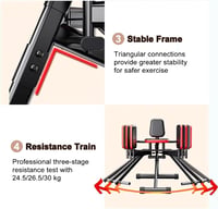 FWTXZTER Csípő Trainer 3 Szintű Ellenállással, Fenék Feszesítő Edzőgép Nőknek - Black 6