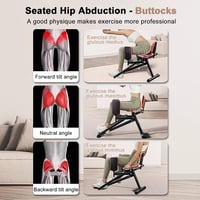 FWTXZTER Csípő Trainer 3 Szintű Ellenállással, Fenék Feszesítő Edzőgép Nőknek - Black 4