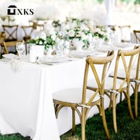 FXKS Fehér Téglalap Asztalterítő 6 db – 229 x 396 cm, 8 ft-os Asztalhoz, Mosható Dekoratív Abrosz 6