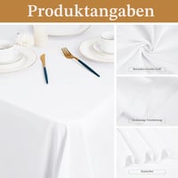 FXKS Fehér Téglalap Asztalterítő 6 db – 229 x 396 cm, 8 ft-os Asztalhoz, Mosható Dekoratív Abrosz 5