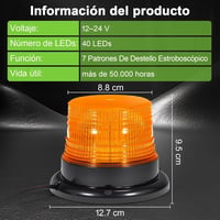 Fxlpower 2 buc. girofar LED rotativ 12V-24V galben, magnet puternic pentru freză de zăpadă, utilaje, stivuitor, tractor 6