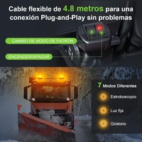 Fxlpower 2 buc. girofar LED rotativ 12V-24V galben, magnet puternic pentru freză de zăpadă, utilaje, stivuitor, tractor 2