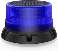 Fxlpower Kék LED Forgó Jelzőlámpa Napelemes Akkus IP65 Mágnes Figyelmeztetés 1
