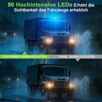 Fxlpower Kék LED Forgó Jelzőlámpa Napelemes Akkus IP65 Mágnes Figyelmeztetés 6